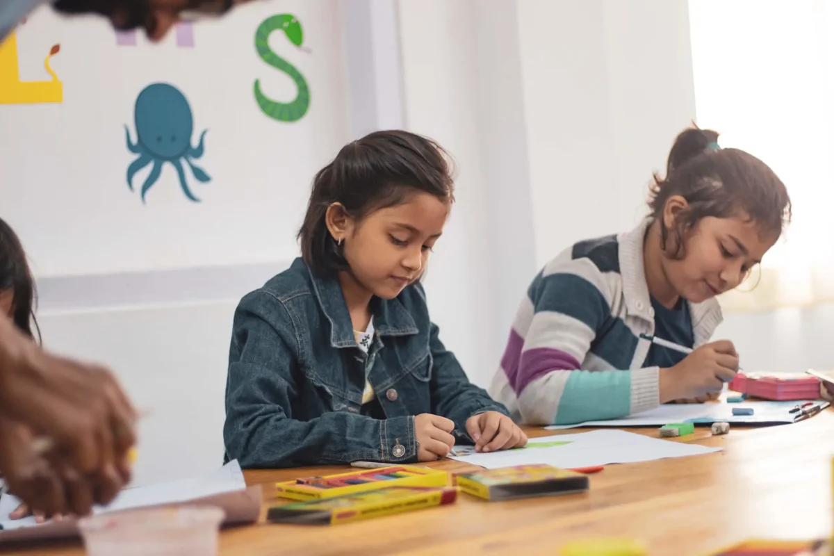 children in classroom